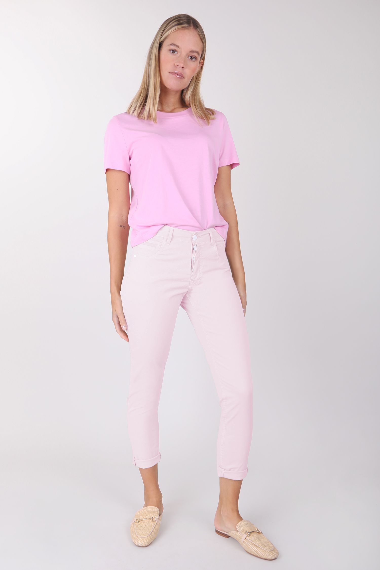BLUE FIRE Co.: Jeans "GIGI" tapered rose und sand (Länge 28)
