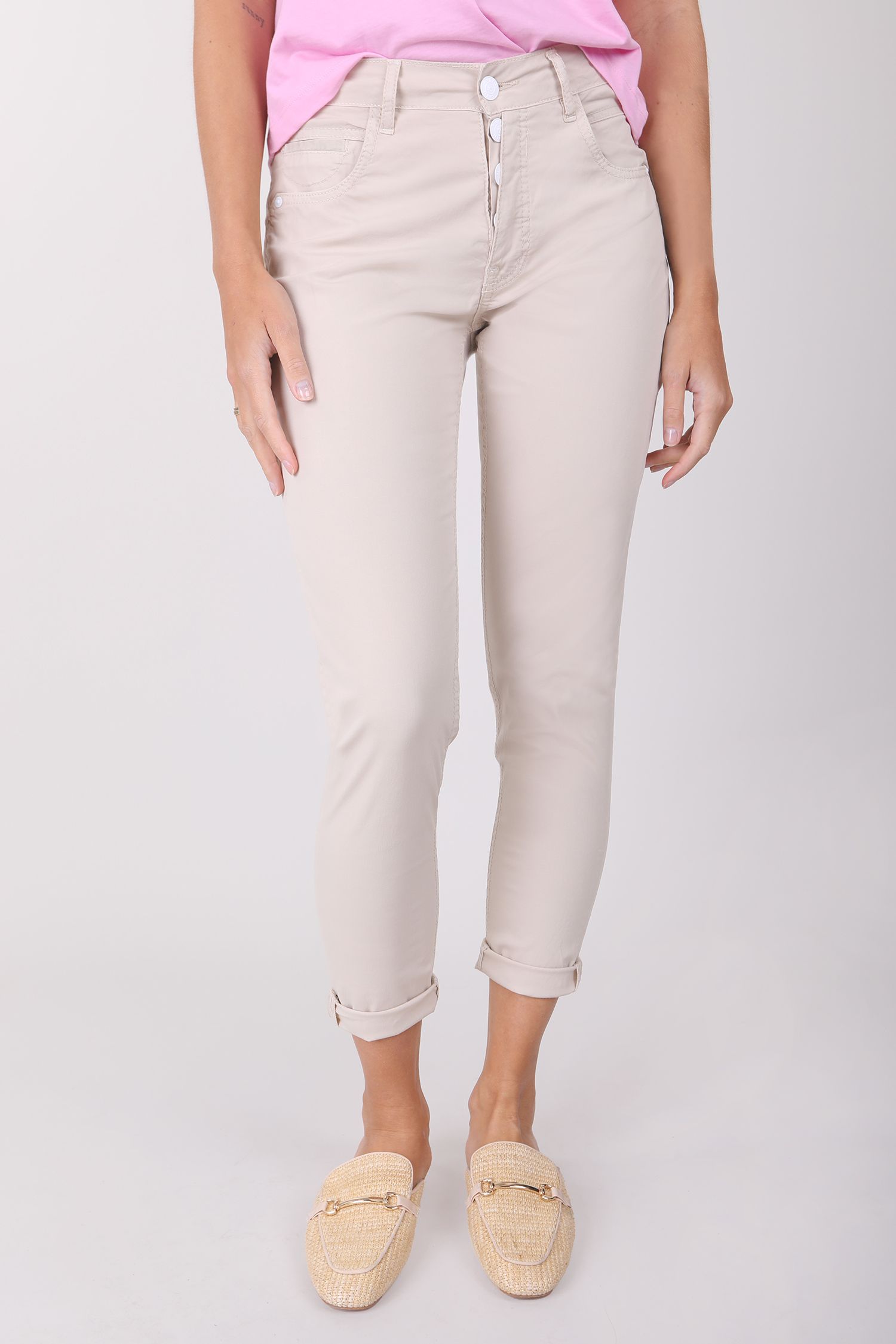 BLUE FIRE Co.: Jeans "GIGI" tapered rose und sand (Länge 28) – Bild 4