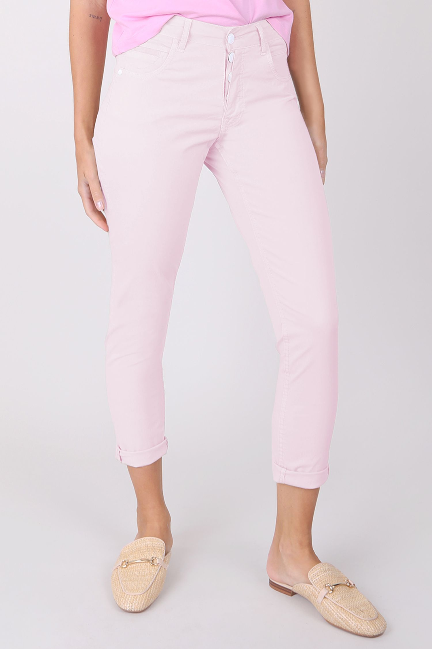 BLUE FIRE Co.: Jeans "GIGI" tapered rose und sand (Länge 28) – Bild 2