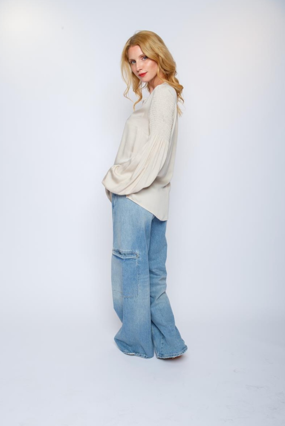 Emily van den Bergh: Shirtbluse mit Stehkragen & Ausschnittblende 8229-154671 – Bild 3