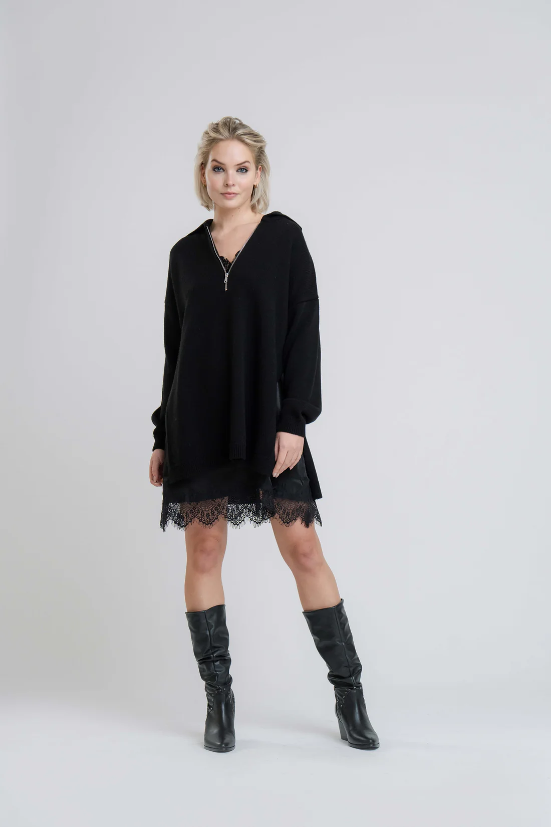 Juul & Belle: Long Pullover "PATTY" in black